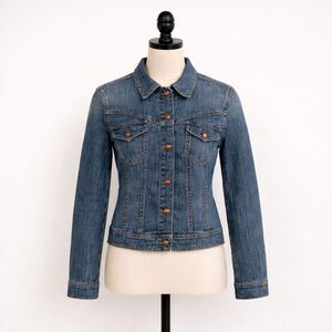 DKNY Jeans Classic Denim Jacket XS Blue Stretch Button Front Trucker